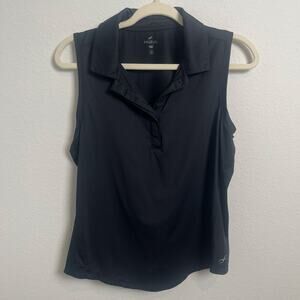 Freely Black Sleeveless Polo Top Small Athletic Golf Performance Shirt